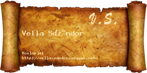 Vella Sándor névjegykártya