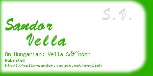 sandor vella business card